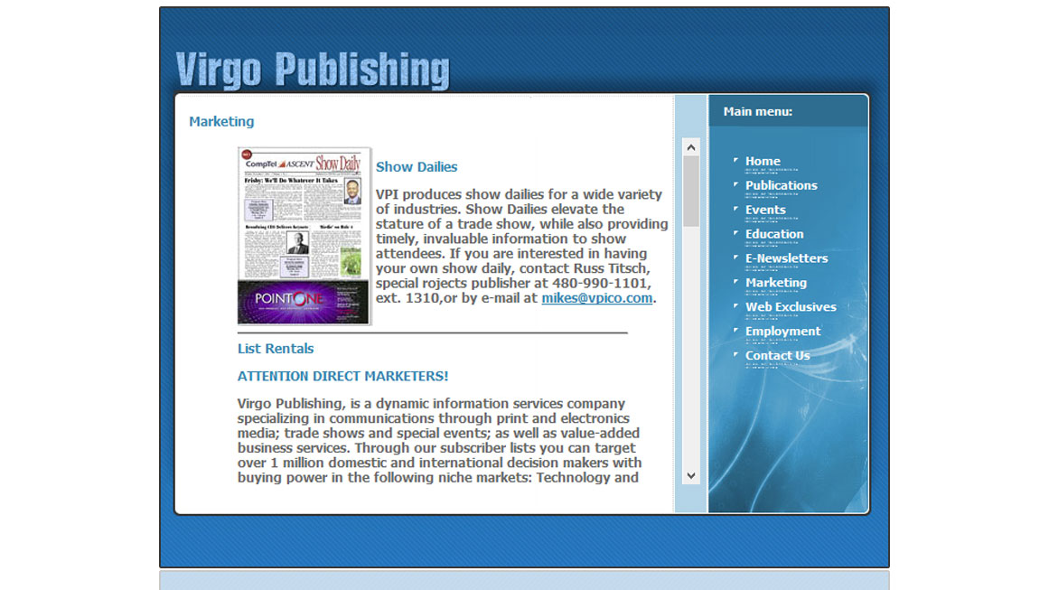 Virgo Publishing Marketing Page